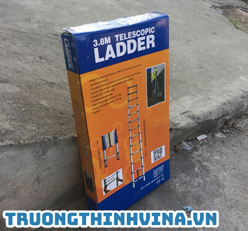 Thang nhôm rút Ninda NK-48 màu xanh, cao 4m8